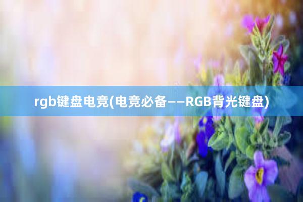 rgb键盘电竞(电竞必备——RGB背光键盘)