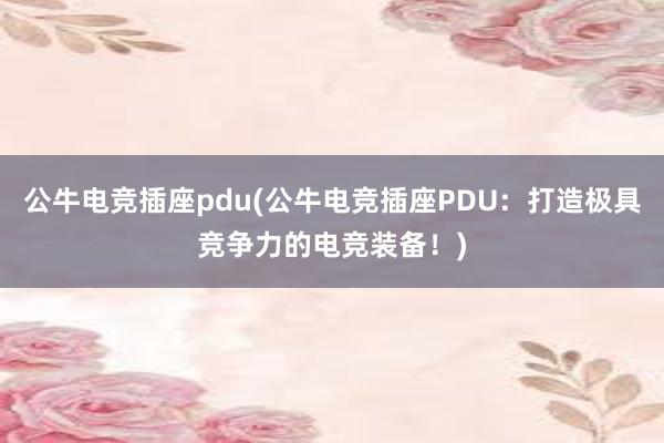 公牛电竞插座pdu(公牛电竞插座PDU：打造极具竞争力的电竞装备！)