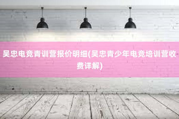 吴忠电竞青训营报价明细(吴忠青少年电竞培训营收费详解)