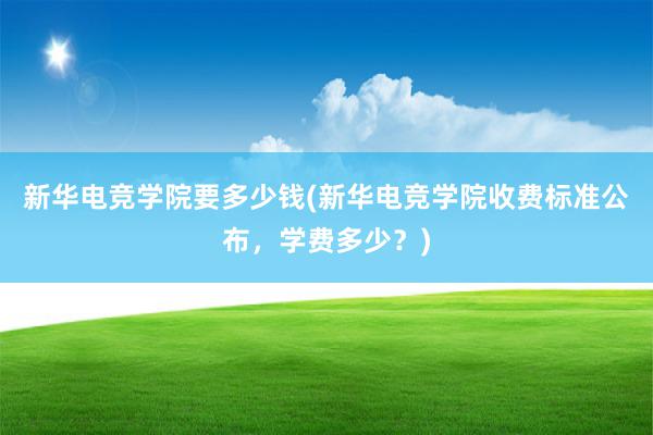 新华电竞学院要多少钱(新华电竞学院收费标准公布，学费多少？)