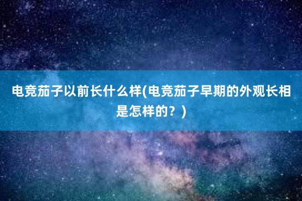 电竞茄子以前长什么样(电竞茄子早期的外观长相是怎样的？)