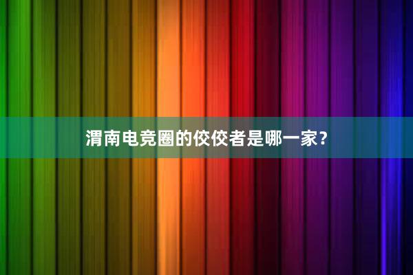 渭南电竞圈的佼佼者是哪一家？