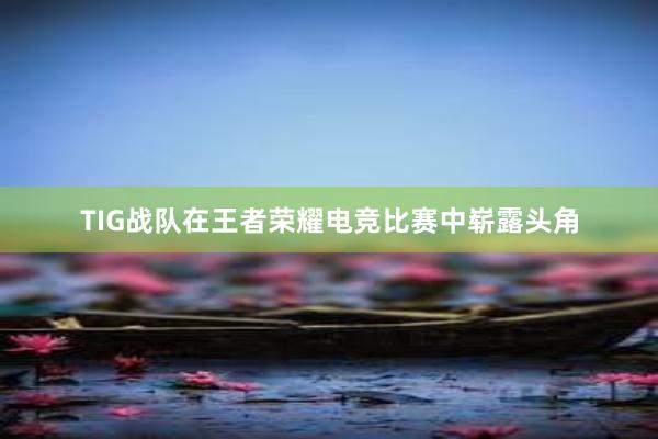 TIG战队在王者荣耀电竞比赛中崭露头角