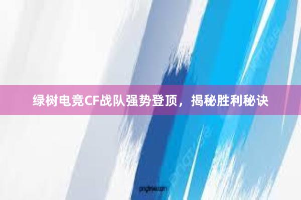 绿树电竞CF战队强势登顶，揭秘胜利秘诀